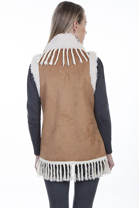(image for) Faux fur vest with faux shearling collar
